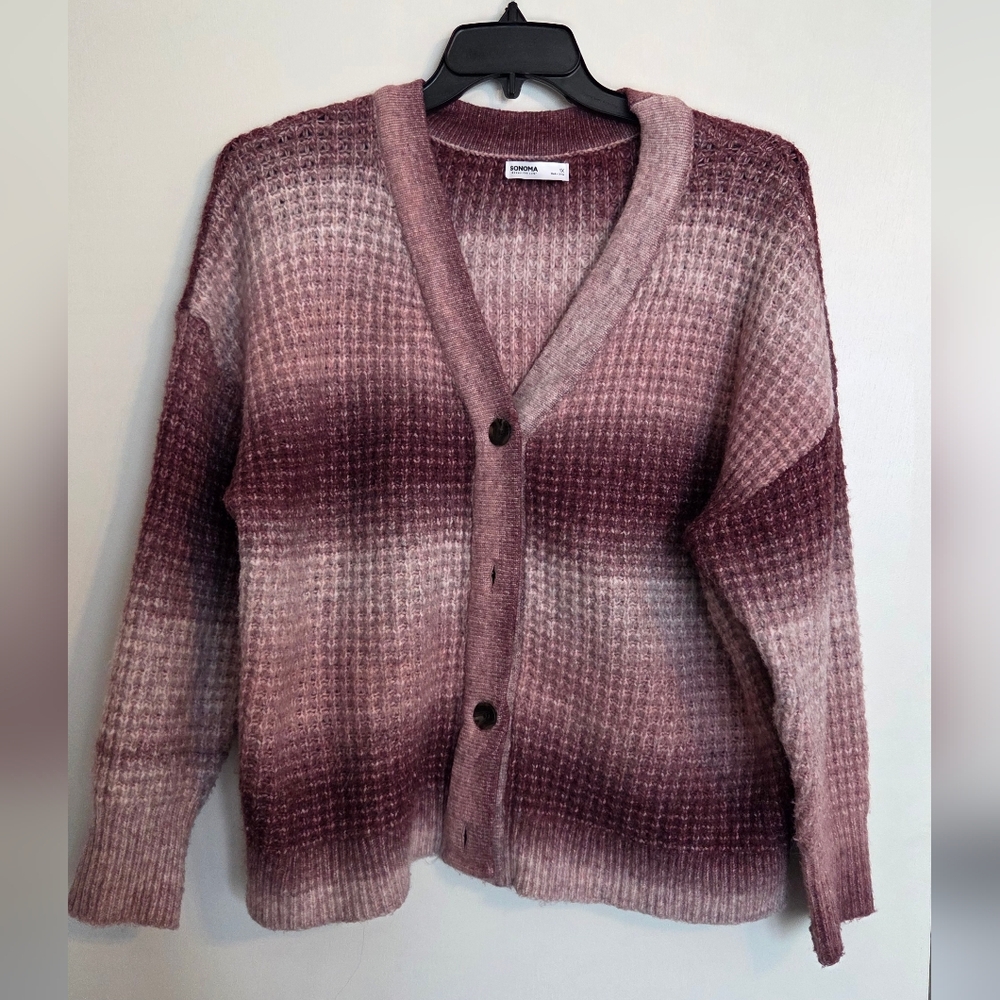 SONOMA 1X Women's Pink Ombre Cardigan